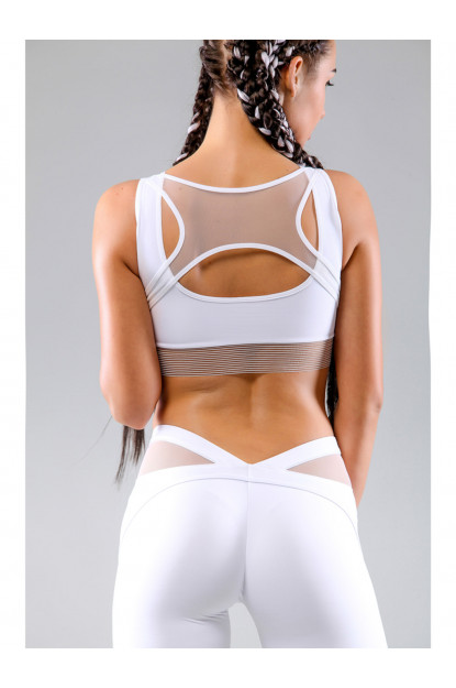 Sports Bra Qvons Under Mesh White