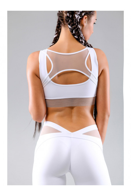 Sports Bra Qvons Under Mesh White