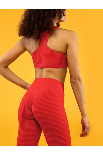 Sports Bra Qvons Texture Red