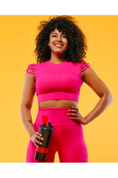 Sports Top Qvons Texture Pink