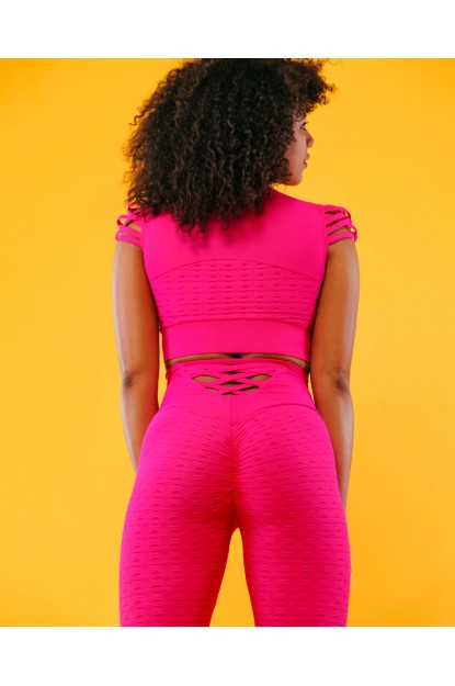 Sports Top Qvons Texture Pink